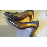 Sapato Feminino Claudina Original Dourado Nº 36 Usado 