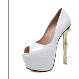 Sapato Feminino Peep Toe Importado Luxo 