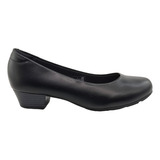 Sapato Feminino Salto Baixo Scarpin Conforto Leve 7032500