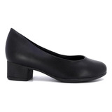 Sapato Feminino Usaflex Preto Ac6001 Salto Baixo - Conforto