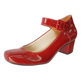 Sapato Lilha Shoes Feminino Confortavel Salto Baixo Grosso