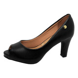 Sapato Peep Toe Meia Pata Aberto Salto Alto Feminino Vizzano