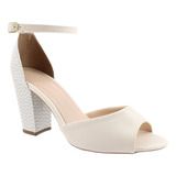 Sapato Peep Toe Noiva Salto Alto