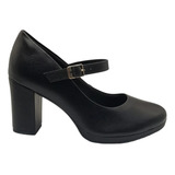 Sapato Piccadilly Boneca Salto Alto Grosso Plataforma Fivela