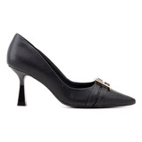 Sapato Scarpin Bebecê Bico Fino T7041-633 Preto
