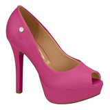 Sapato Scarpin Peep Toe Meia Pata Salto Alto Fino Vizzano