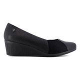 Sapato Scarpin Usaflex Plataforma Aa3813 Couro Preto