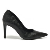 Sapato Scarpin Via Marte Salto Alto 045-001-01 Preto