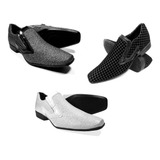 Sapato Social Masculino Kit 3 Pares Bico Fino Revenda 