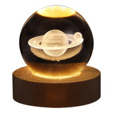 Saturno 3d Night Light Crystal Ball