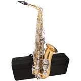 Sax Alto Corpo Laqueado Niquelado Michael Cód. Wasm32 C/ Est