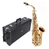 Sax Alto Saxofone Eagle Sa501 Mib Laqueado Dourado Original 