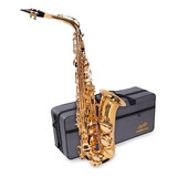 Saxofone Alto Dominante Eb Dourado Laqueado