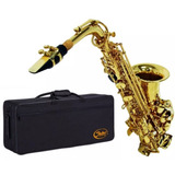 Saxofone Sax Alto Laqueado Mib Dourado Sft6430l Shelter