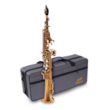 Saxofone Soprano Dominante Bb Dourado Laqueado