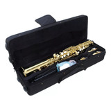 Saxofone Soprano Reto Bb Sib Bemol Laqueado C/case Dourado