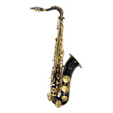 Saxofone Tenor Halk Preto/dourado Sib Completo