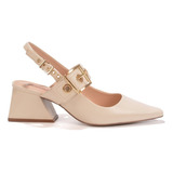 Scarpin Feminino Jorge Bischoff Slingback Bege