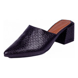 Scarpin Mule Feminino Bico Fino Salto