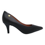 Scarpin Vizzano Salto Médio Fino Sapato Feminino Preto Baixo