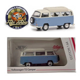 Schuco Volkswagen Kombi T2 Camper Azul Escala 1:64 7cm