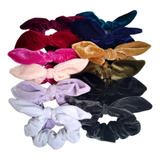 Scrunchies Veludo Com Laço 10 Peças Amarrador Cabelo Xuxinha