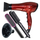 Secador De Cabelo Malory 4000 Difusor + Escova Magica Bivolt