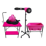 Secador Soprador Kit Profissional Pet Shop Banho /tosa Rosa