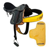 Sela Cavalo Barata Vaquejada Completa Cavalgada Cor Preto Peitoral Largo Amarelo