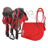 Sela Completa P/ Cavalo + Acessórios Brindes Sela De Cabeça