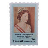 Selo Brasil - Visita Da Rainha Elizabeth Ii - 1968