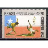 Selo C-681 - Chile 1962 - Brasil Bi-campeão De Futebol 