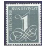 Selos Da Alemanha,numeral 1p Alemanha Federal 1955,mint.