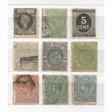 Selos Espanha,9 Selos Imposto De Guerra 1893/99,usados.