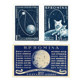 Série Completa Selo 104-106 Romênia 1959 Lado Escuro Da Lua