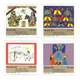 Série Completa Selo 1290-1294 Emissão De Natal 1982