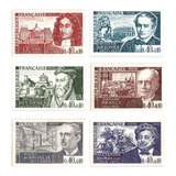 Série Completa Selo 1623-1628 França 1970 Pessoas Famosas