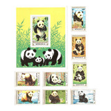 Série Completa Selo 1765-75 Mongólia Proteção Urso Panda