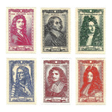 Série Completa Selo 612-617 França 1944 Pessoas Famosas