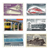 Série Selo Temático França 1955-2000 Ferrovia Trem Metro