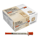 Seringa 1 Ml Ultra Fina P/ Insulina 8x3 C/100 Un Descarpack