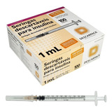 Seringa 1ml C/agulha 13x0,45 Insulina C/100