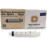 Seringa 20ml Sem Agulha Bico Liso Luer Slip Cx 50und