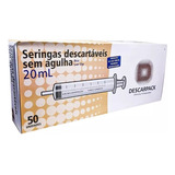 Seringa 20ml Sem Agulha Bico Liso Luer Slip Cx 50und