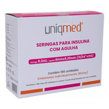 Seringa De Insulina 0,3ml C/agulha Fixa