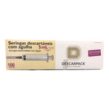 Seringa Descarpack 5ml Com Agulha - Caixa Com 100 Unidades