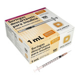 Seringa Insulina / Botox 1ml Agulha Ultrafina Caixa 100 Und Capacidade Em Volume 1 Ml