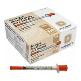 Seringa Insulina 1ml C/ Agulha Kit 100 Descarpack Fixa