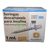 Seringa Insulina 1ml Com Agulha Ultra Fina 8,0 X 0,30mm 30g