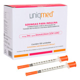 Seringa P/ Insulina 1ml (100ui) Agulha 5x0,23mm 32g Uniqmed